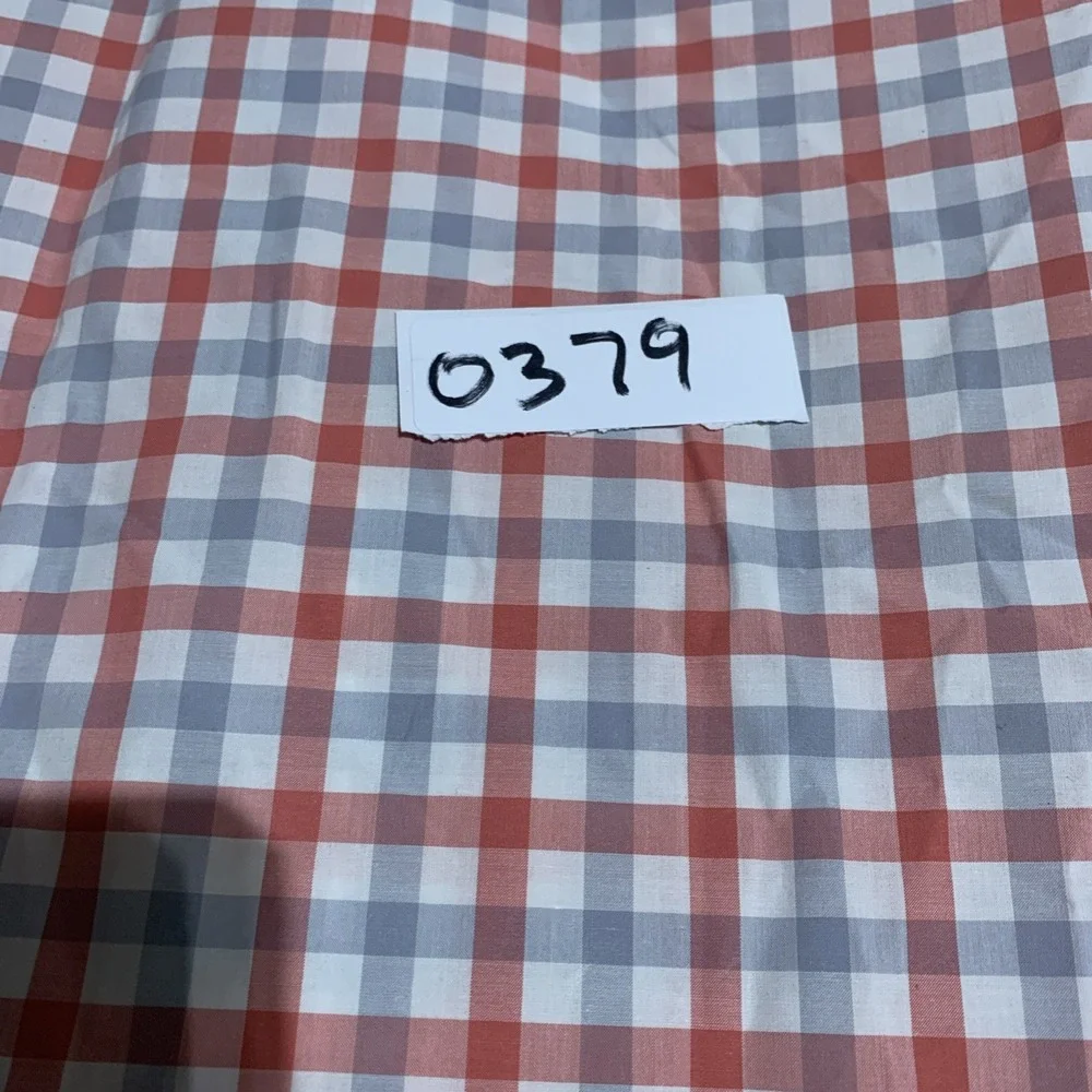 J. Crew Shirt Men's XL Long Sleeve Coral Gray & White‎ Check Cotton Casual